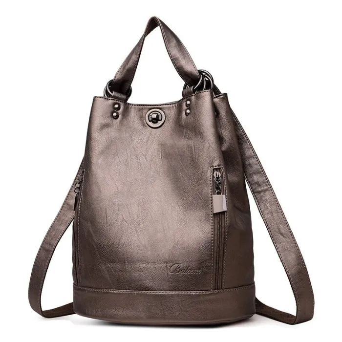 Mochilas2020 Women Leather Backpacks Multifunction Women Vintage Shoulder Bag Ladies Rucksack large capacity Travel Bag Sac a...