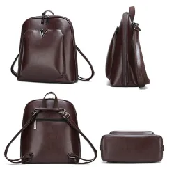 MochilasWomen Vintage Backpack Brand Luxurious Leather Women's Shoulder Bag Large Capacity School Bag For Girl Leisure Backpac