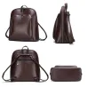MochilasWomen Vintage Backpack Brand Luxurious Leather Women's Shoulder Bag Large Capacity School Bag For Girl Leisure Backpac