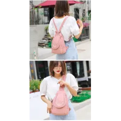MochilasHigh Quality Backpack for Women 2020 New White Leather Backpack School Bag for Teenage Girls Female Travel Backpack M...