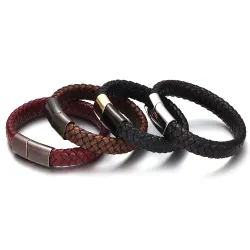 PulserasHebilla magnética - cierre - para pulseras de cordón de cuero - acero inoxidable - bricolaje - 2 piezas