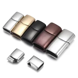 Magnetic buckle - clasp - for leather cord bracelets - stainless steel - DIY - 2 piecesBracelets