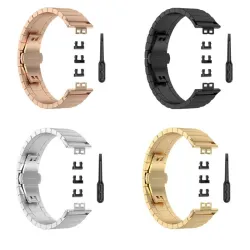 Ropa inteligenteMetal Stainless Steel Watch Band Replacement Wrist Strap with Tool for Huawei Watch Fit 1.64" Vivid AMOLED Di...