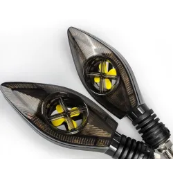 Luces de giro2PCS Super Bright Led Motorcycle Flowing Turn Signal Lights Indicators & DRL Daytime Running Lights 12V For Moto...