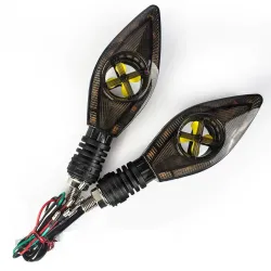 Luces de giro2PCS Super Bright Led Motorcycle Flowing Turn Signal Lights Indicators & DRL Daytime Running Lights 12V For Moto...