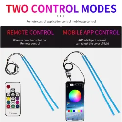 Tiras de LEDCar LED strip light - flexible - waterproof - DRL - RGB - Bluetooth control / remote - 12V - 2 pieces