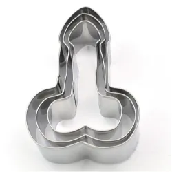 Utensilios para hornearMolde cortador de galletas - forma de pene - acero inoxidable - 3 piezas