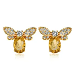 AretesElegant stud earrings - crystal bee
