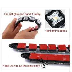 Luces de circulación diurna (DRL)Luz de coche DRL - superbrillante - tira de LED flexible - impermeable - 2 piezas