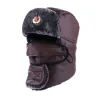 Sombreros / gorrasBomber Hat Russian Ushanka PU Leather Winter Trapper Soviet Badge Army Aviator Trooper Neck Cover Earflap