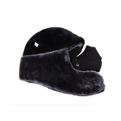 Sombreros / gorrasBomber Hat Russian Ushanka PU Leather Winter Trapper Soviet Badge Army Aviator Trooper Neck Cover Earflap