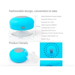 Altavoz BluetoothMini altavoz Bluetooth - resistente al agua - con ventosa