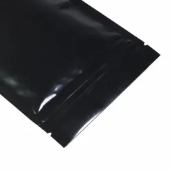 CocinaBolsas de aluminio con cierre hermético - doble cara - con cierre hermético - negro brillante - 100 piezas