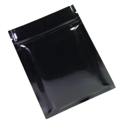 CocinaBolsas de aluminio con cierre hermético - doble cara - con cierre hermético - negro brillante - 100 piezas
