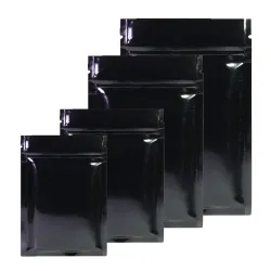 CocinaBolsas de aluminio con cierre hermético - doble cara - con cierre hermético - negro brillante - 100 piezas