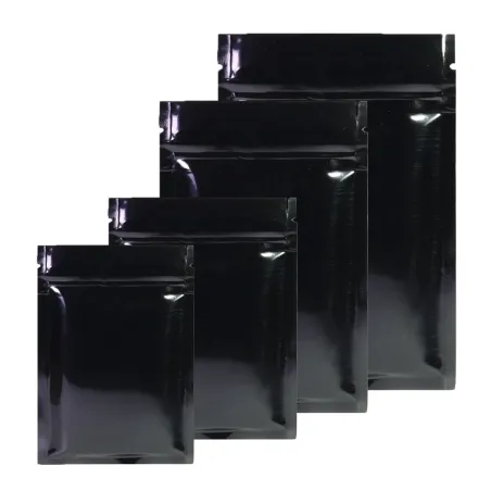 CocinaBolsas de aluminio con cierre hermético - doble cara - con cierre hermético - negro brillante - 100 piezas