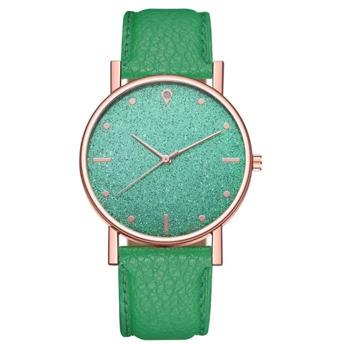 RelojesLuxurious women's quartz watch - leather strap - with rhinestones