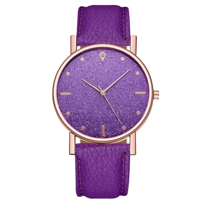 RelojesLuxurious women's quartz watch - leather strap - with rhinestones