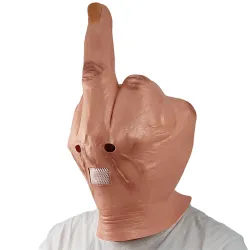 Latex face mask - full face - for Halloween / masquerades - middle fingerMasks