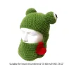 Warm knitted hat - bucket type - balaclava - with frog eyesHats & Caps