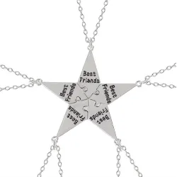 Collar"Best Friends" - five-pointed star pendant with necklace - 3 - 8 pieces