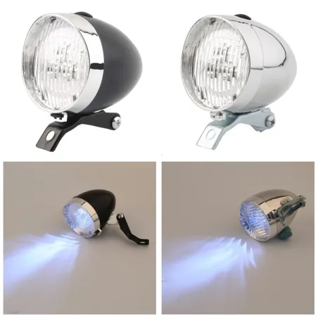 Luces3 LED - vintage - faro de bicicleta - delantero - flash