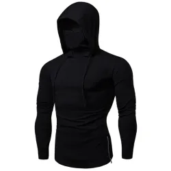 Men's long sleeve hoodie - with face coverHoodies & Sweatshirt