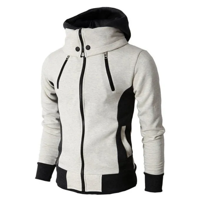 Hoodies & SudaderaFashionable men's hoodie - with turtleneck - long sleeves / pockets / zippers
