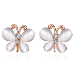 AretesStudded earrings for women -  white opal