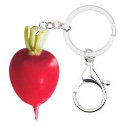 llaveroMetal keychain with acrylic red radish