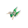 Elegant brooch - with green crystal birdBrooches