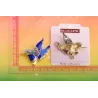 Elegant brooch - with green crystal birdBrooches