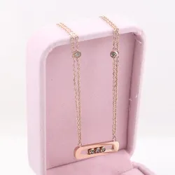 CollarCharming chain necklace for women - rose gold colour - 45cm length - sterling silver
