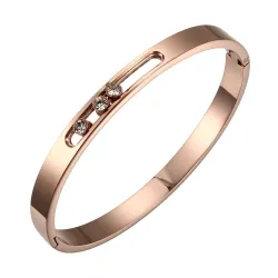 PulseraElegant bracelet for women - shining crystals - sliding clasp - gold / silver / rose in colour