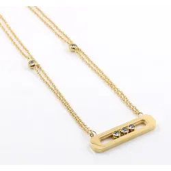 CollarCharming chain necklace for women - rose gold colour - 45cm length - sterling silver