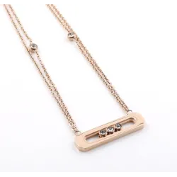 CollarCharming chain necklace for women - rose gold colour - 45cm length - sterling silver