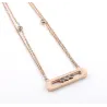 CollarCharming chain necklace for women - rose gold colour - 45cm length - sterling silver