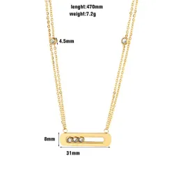CollarCharming chain necklace for women - rose gold colour - 45cm length - sterling silver