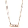 CollarCharming chain necklace for women - rose gold colour - 45cm length - sterling silver