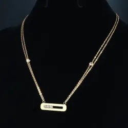 CollarCharming chain necklace for women - rose gold colour - 45cm length - sterling silver