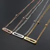 CollarCharming chain necklace for women - rose gold colour - 45cm length - sterling silver