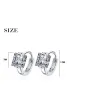 Luxurious small round earrings - with crystal - 925 sterling silverEarrings