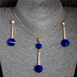 Conjuntos de joyasGold plated  necklace pendant  / earrings - set for women - gift