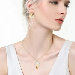 Conjuntos de joyasGold plated jewellery set - pendant necklace with earrings