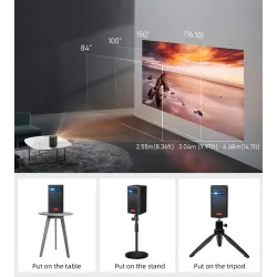 ProyectoresBYINTEK P20 M - Pico Smart - mini proyector portátil - TV sin pantalla - Android - Wifi - LED - DLP - 4K - 1080P