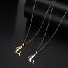 CollarColgante delfín saltador - con cadena - acero inoxidable
