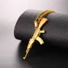 CollaresColgante con forma de rifle de asalto AK47 - collar de acero inoxidable - hip hop / estilo militar