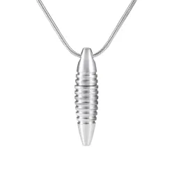 CollarCollar con colgante en forma de bala - soporte para cenizas de cremación conmemorativa - mini urna - abrible