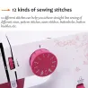 Mini electric sewing machine - dual speed - double threads - leaves / birds patternTextile