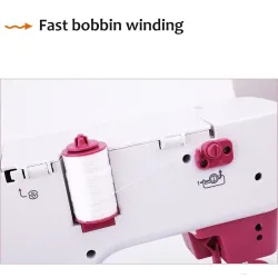 Mini electric sewing machine - dual speed - double threads - leaves / birds patternTextile